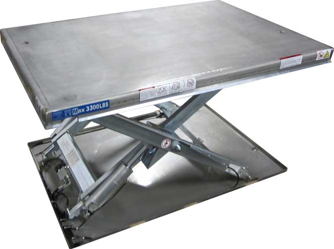 Guardian Low Profile Stainless Steel Cold Galvanized Lift Tables